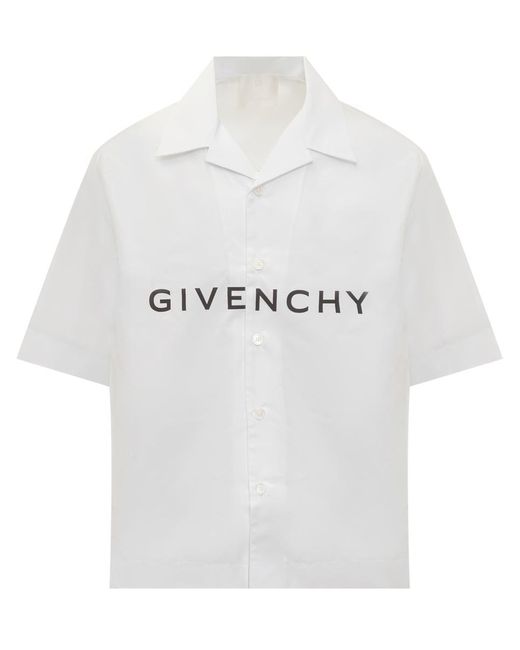 Givenchy White Hawaiian Shirt In Poplin for men