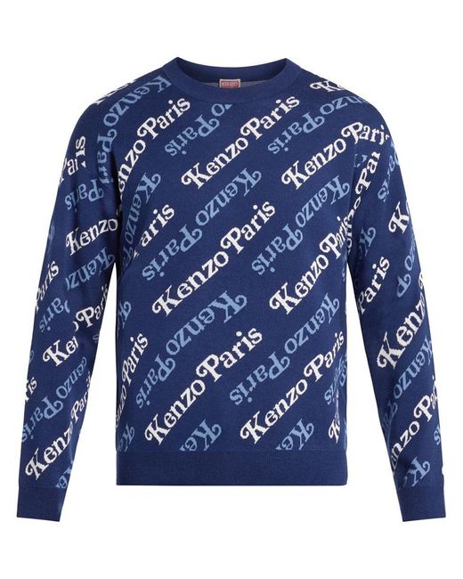 KENZO Blue Monogram Sweater for men