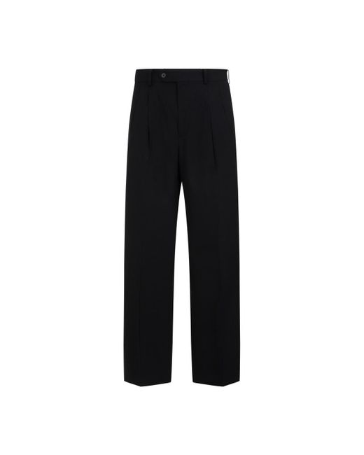 AURALEE Light Wool Max Gabardine Two-tuck Slacks Pants in Black