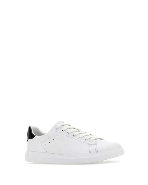 Tory Burch White Branded Heel-counter Low-top Sneakers