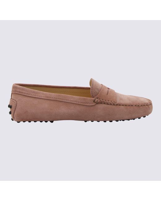 Tod's Brown Glicin Suede Gommini Loafers