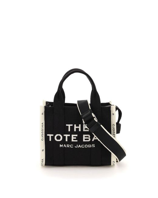 Marc Jacobs Cotton The Jacquard Traveler Tote Bag Mini in Black | Lyst ...