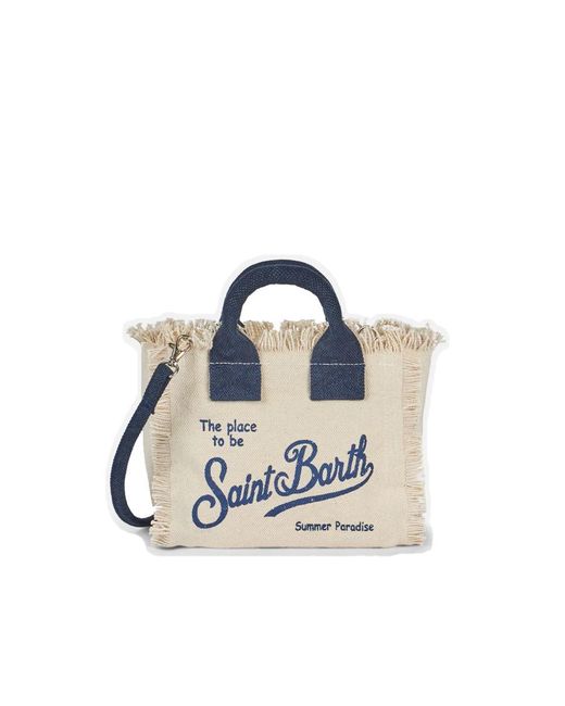 Saint Barth Blue Mini Vanity Bag Cotton Canva Bag