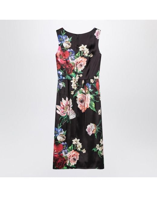 Dolce & Gabbana Black Dress With Floral Print