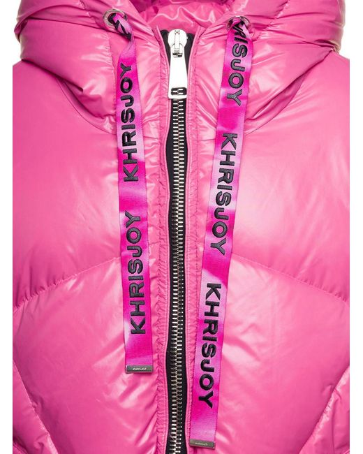 Khrisjoy Pink 'puff Khris Iconic' Oversized Down Jacket With Hood In Polyester Woman