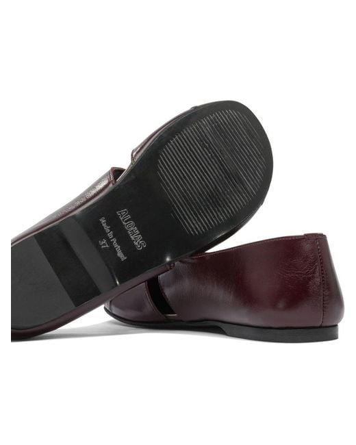 Alohas Brown Ravena Rift Burgundy Leather Ballet Flats