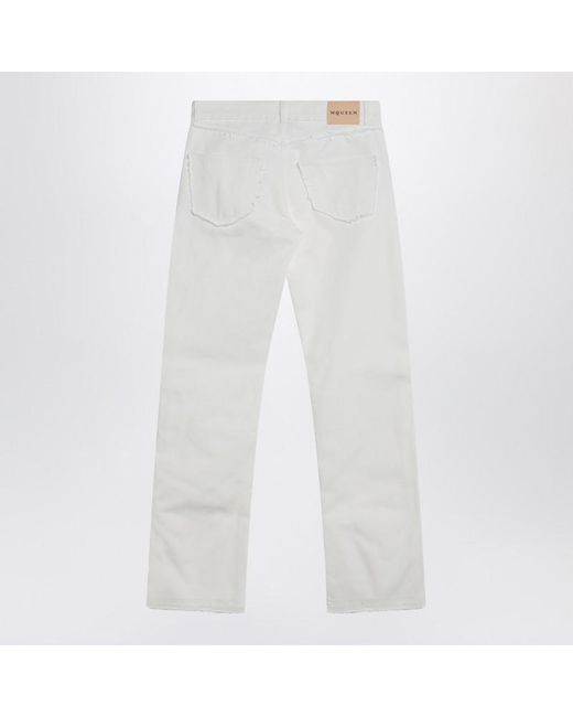 Alexander McQueen White Denim Trousers for men