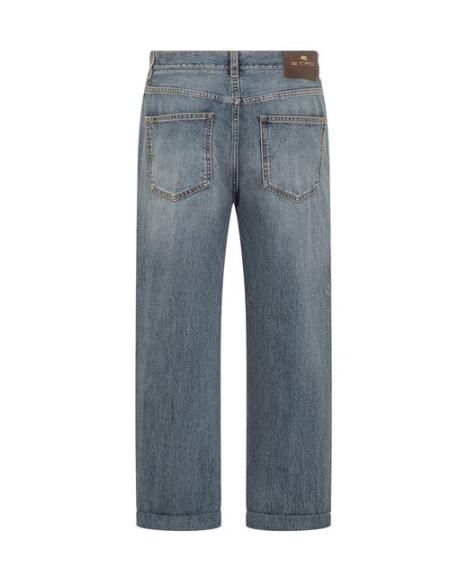 Etro Blue Jeans With Pegaso for men