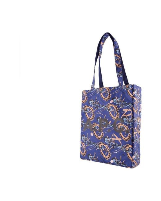 A.P.C. Blue Lou Reversible Shopper Bag for men