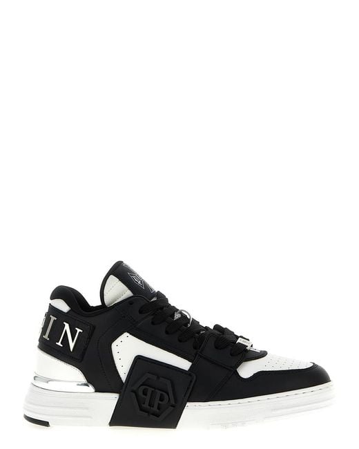 Philipp Plein Black 'Phantom Kicks' Sneakers for men