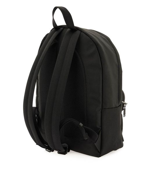 Boss Black Recycled Fabric Backpack With Rubber Logo for men