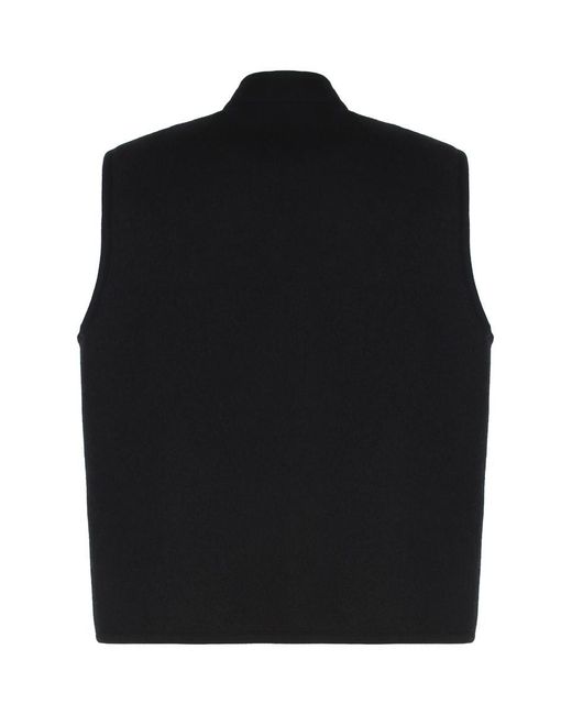Moncler Black Boucle Wool Gilet for men