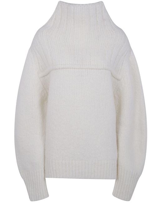 Dries Van Noten White "Major" Turtle Neck Sweater for men