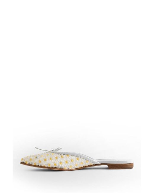 Manolo Blahnik White Flats