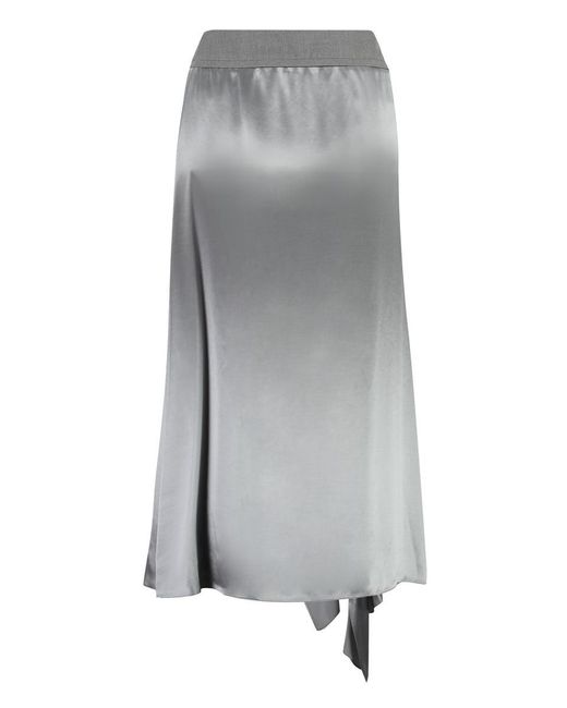 Fendi Gray 3d Style Rib Flared Skirt