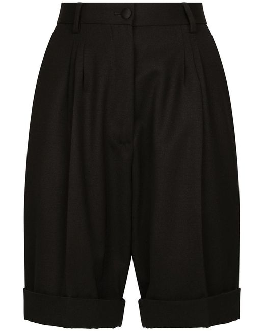 Dolce & Gabbana Black High-Waisted Tailored Shorts