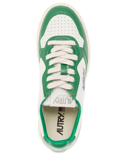 Autry Green 'Medalist' And Low Top Sneakers With Logo Patch