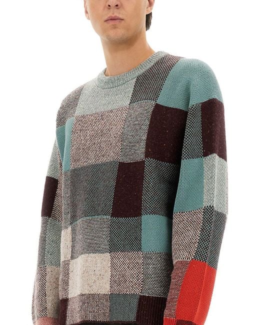 Paul Smith Gray Patchwork Knitting for men