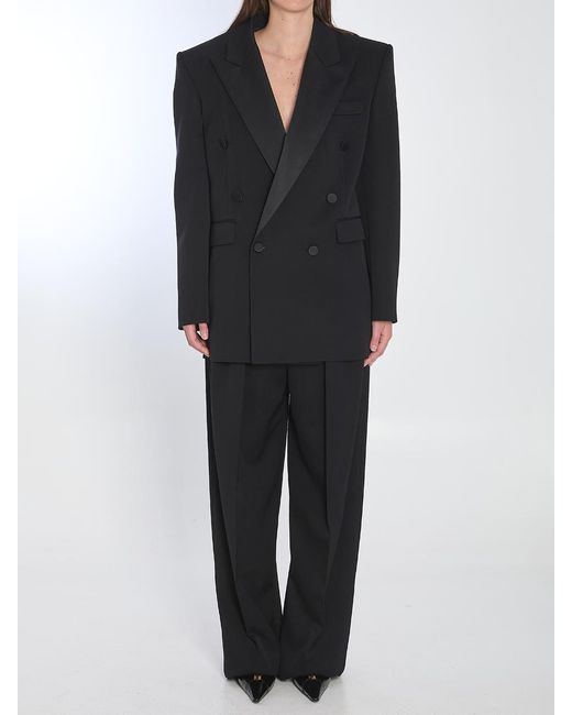 Saint Laurent Black Double-breasted Tuxedo Jacket
