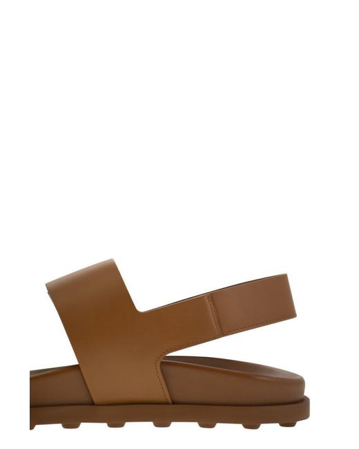 Tod's Brown Sandal With Two Leather Straps