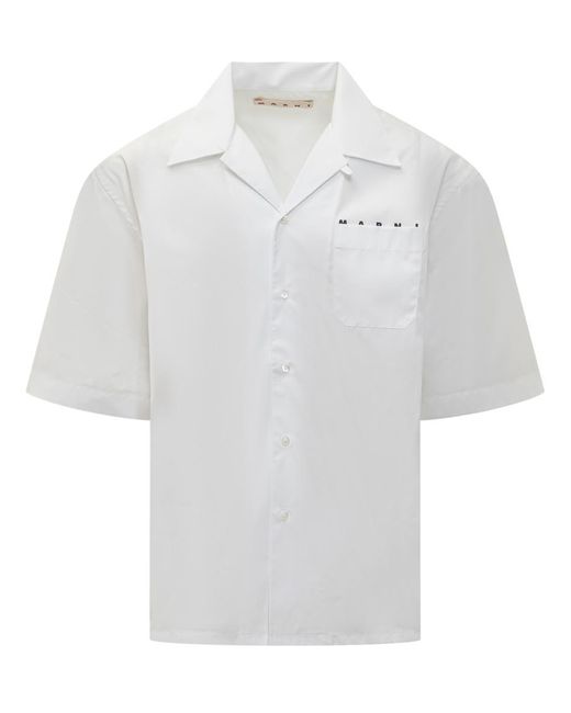 Marni White Hawaian Fit Shirt for men