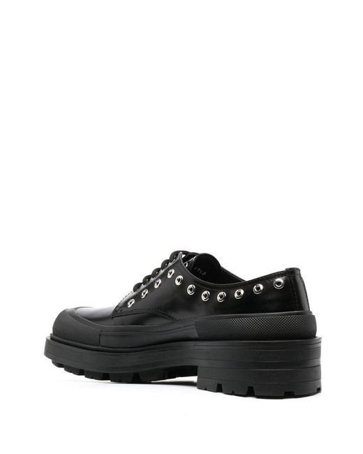 Alexander McQueen Black Tread Slick Leather Brogues for men