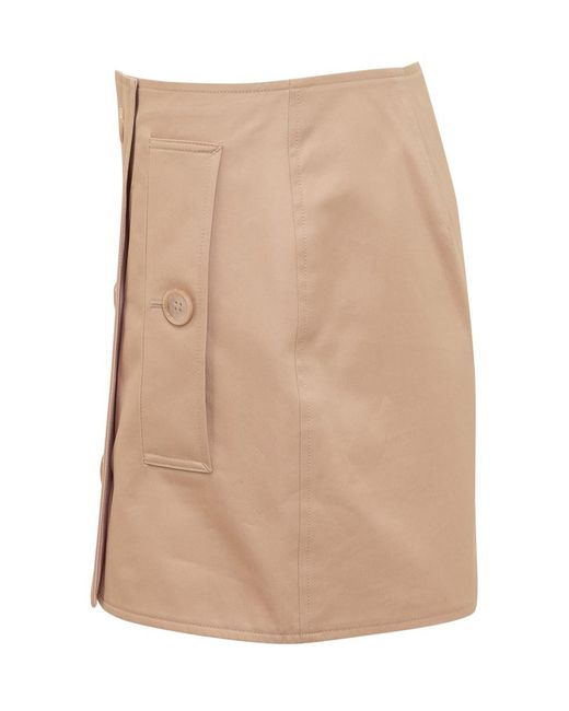 Burberry Natural Gabardine Trench Mini Skirt