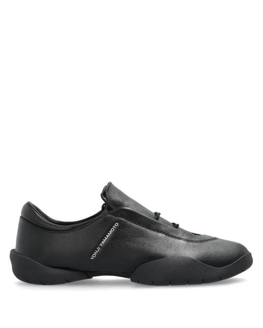 Y-3 Black Regu Leather Sneakers for men