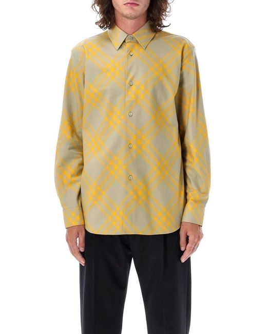 Burberry Classic L/s Shirt Check in Yellow for Men | Lyst