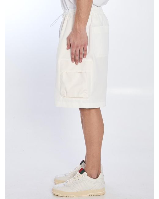 Gucci White Web Bermuda Shorts for men