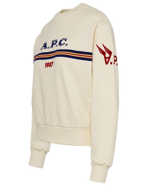 A.P.C. White Beige Cotton Maxine Sweatshirt