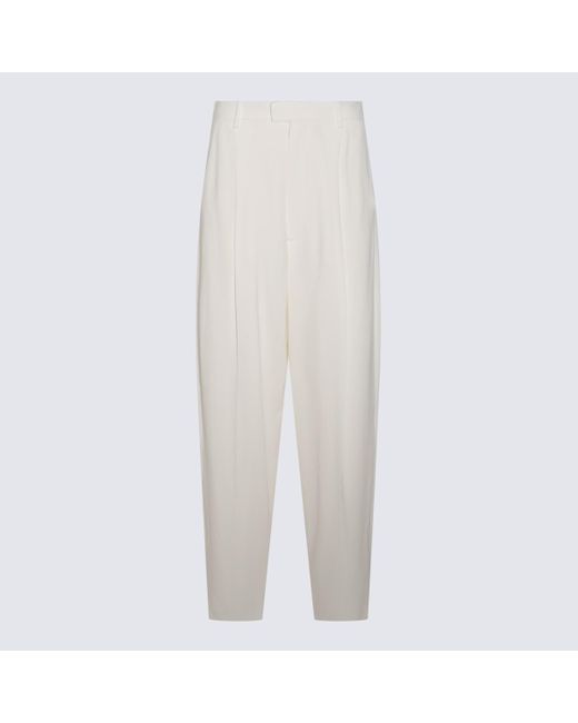 Marni White Viscose Blend Trousers