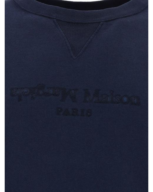 Maison Margiela Blue Reverse Logo Sweatshirt for men