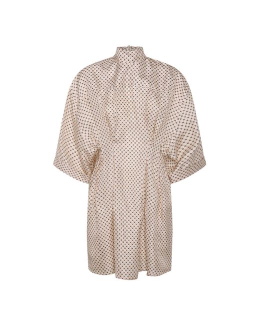 Lanvin Natural Beige Silk Dress
