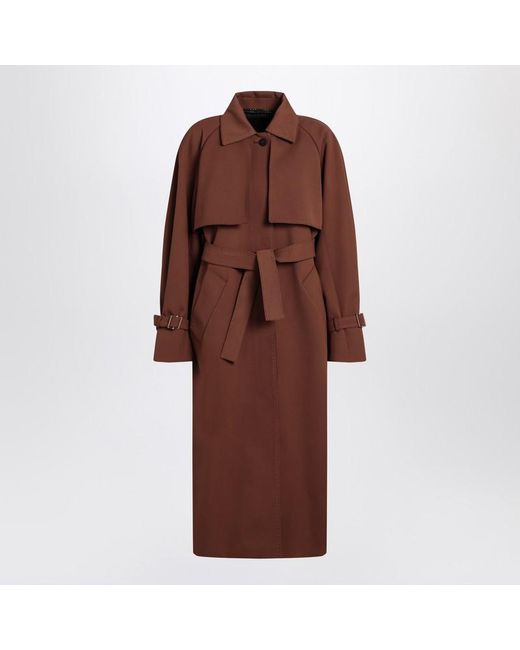Max Mara Brown Rainproof Gabardine Trench Coat