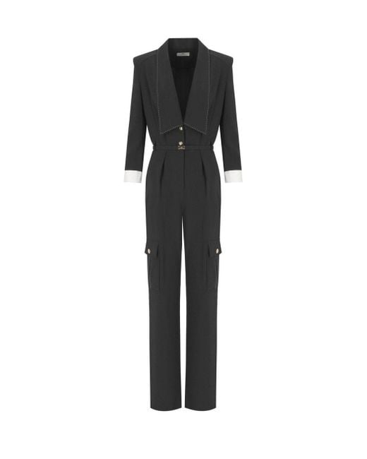 Elisabetta Franchi Black Cargo Jumpsuit