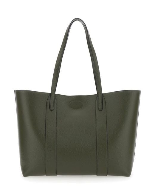 Mulberry Green Bayswater Tote Bag With Front Turn-Lock Closure