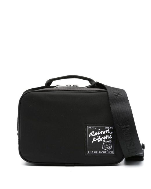 Maison Kitsuné Black The Traveler Nylon Belt Bag