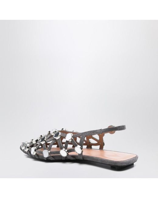 The Attico White Dark Grid Ballerina