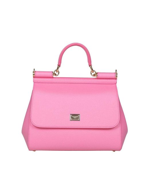 Dolce & Gabbana Hand Bag From The Sicily Line In Medium Size in Pink