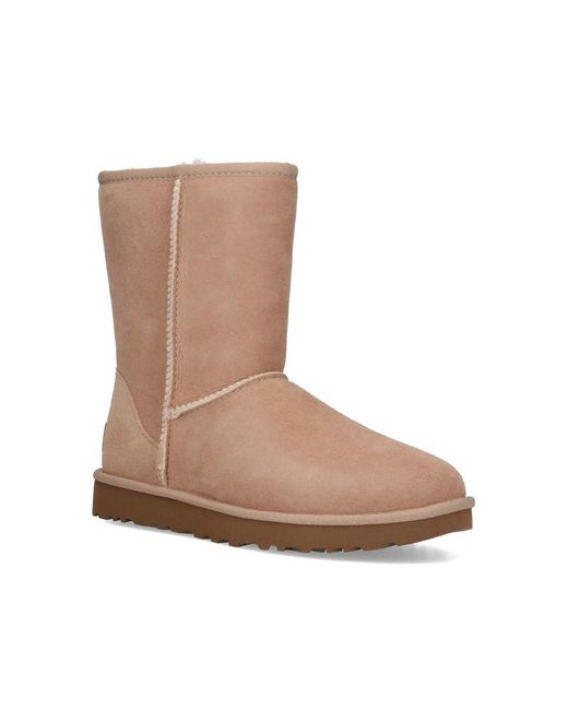 Ugg White 'classic Short Ii' Ankle Boots