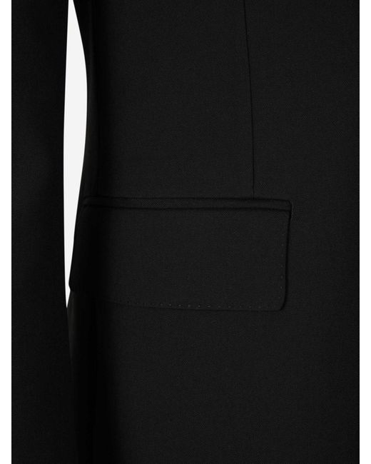 Alexander McQueen Black Plain Wool Blazer for men