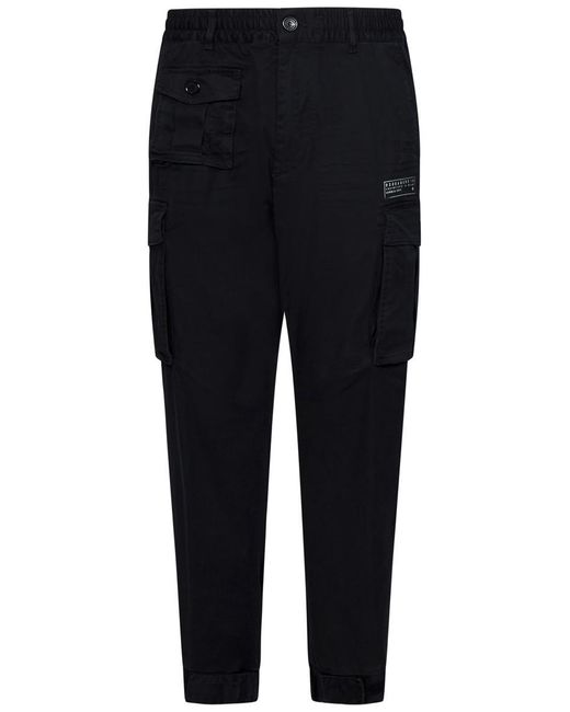 DSquared² Black Urban Cyprus Cargo Trousers for men