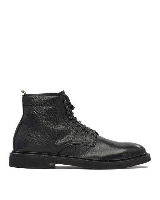 Officine Creative Black Rubber Ankle Boots for men
