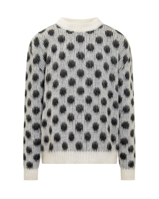 Marni Gray Polka Dot Sweater for men