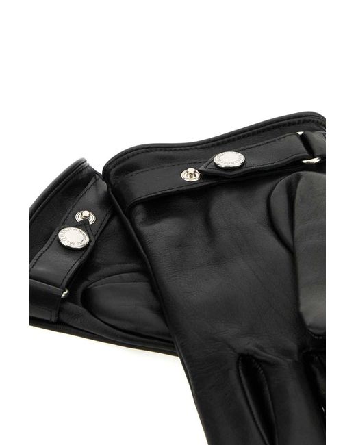 Alexander McQueen Black Leather Gloves for men