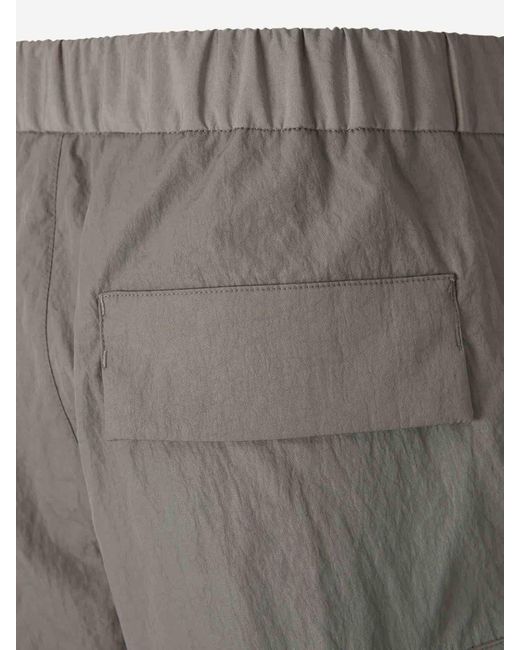 Herno Gray Tech-Crincle Bermuda Shorts for men