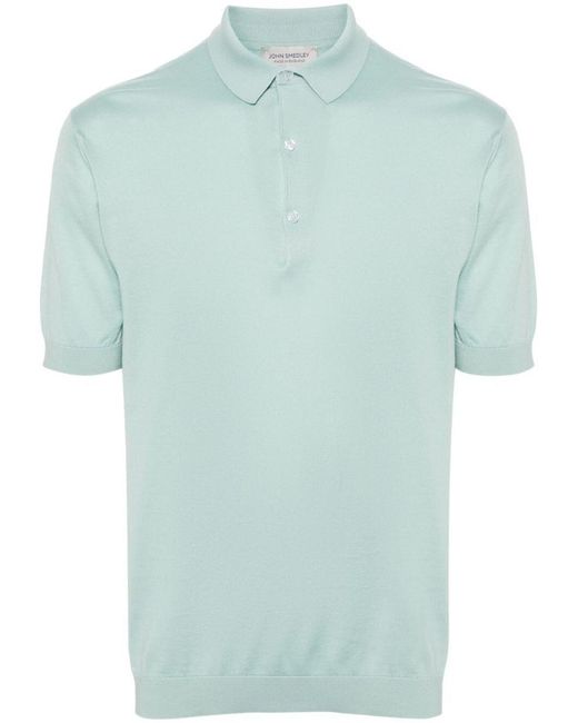 John Smedley Blue Adrian Short Sleeves Shirt Clothing for men