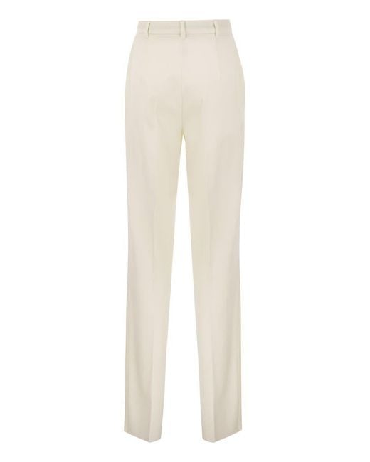 Max Mara Studio White Agami - Wool Crepe Trousers