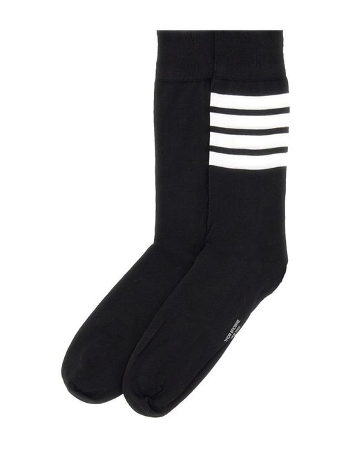 Thom Browne Black 4bar Socks. for men